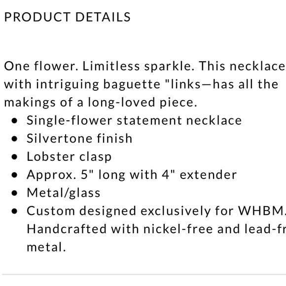 WHBM Single-Flower Statement Necklace - Picture 4 of 4